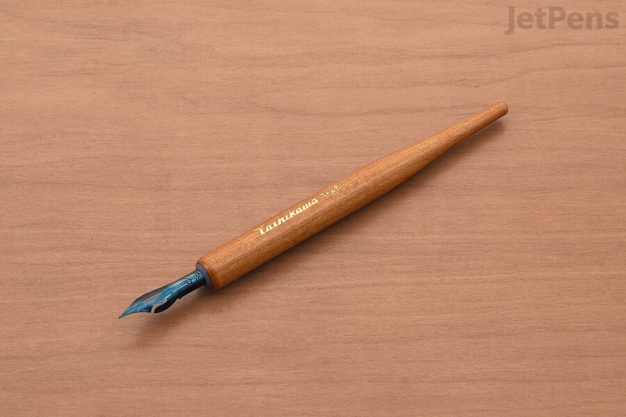 The best calligraphy pen for lettering combines the Brause 361 Steno Blue Pumpkin Nib with a Tachikawa Model 25 Nib Holder.
