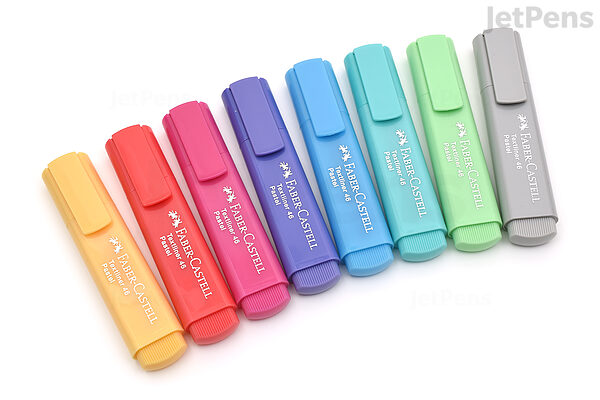 Faber-Castell Pastel Highlighters Set - 8 Chisel Tip Highlighter Pens in  Assorted Pastel Colors