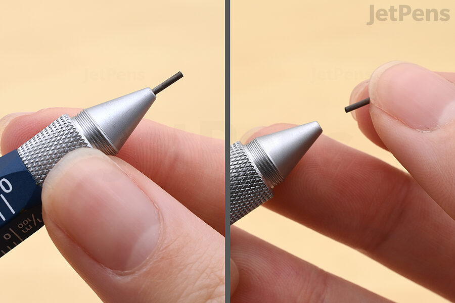 Pull any remaining old lead out of the pencil.