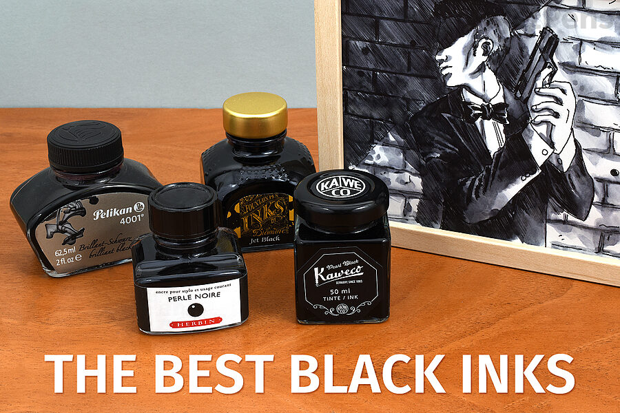 Wordsworth & Black Fountain Pen, Fine Point Ink Pens, Black Gold -  Refillable, Calligraphy