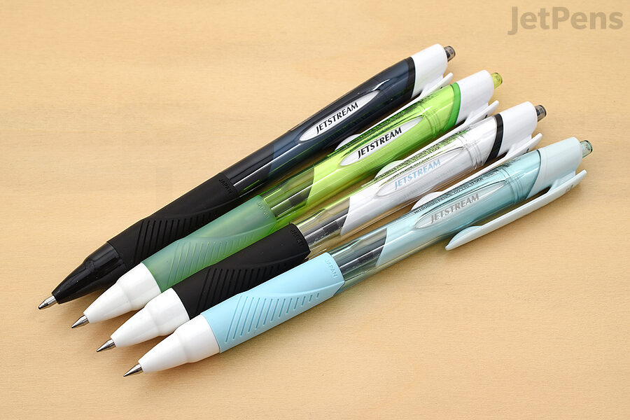 The Jetstream Standard is the simplest pen in the lineup. It’s available in four tip sizes, plus several body colors and ink colors.