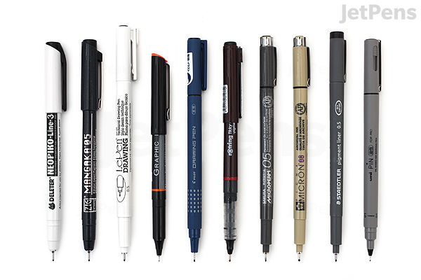 JetPens Drawing Pen Sampler Medium Tip