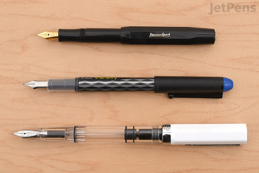 Fountain pens offer virtually unlimited combinations of body styles, tip sizes, and ink colors.