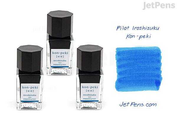 PILOT Iroshizuku Bottled Fountain Pen Ink, Kon-Peki, Deep Blue (Turquoise  Blue) 50ml Bottle (69212)