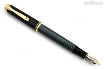Pelikan Souverän M400 Fountain Pen - Black / Green - 14k Medium Nib - PELIKAN 994863
