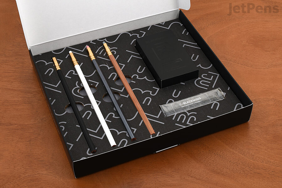 he Blackwing Starting Point Set includes one of each Blackwing Pencil as well as handy accessories.
