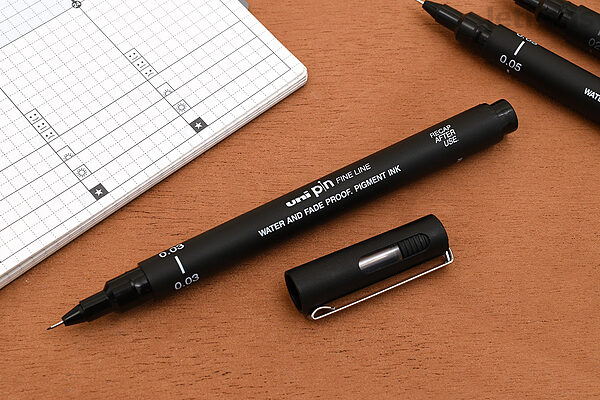 UNI PIN Fineliner Drawing Pen - Black - Brush Nib