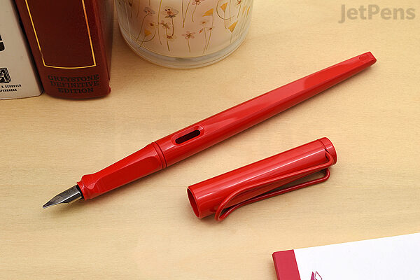 Lamy Joy Calligraphy Fountain Pen in Strawberry with Red Clip - 1.5 mm Stub  Nib
