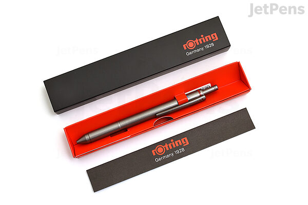 Rotring 4 in 1 3 Color Fine Ballpoint Multi Pen + 0.5 mm Pencil - Gun  Metallic