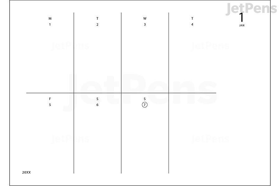 Midori MD Weekly Desk Calendar Format