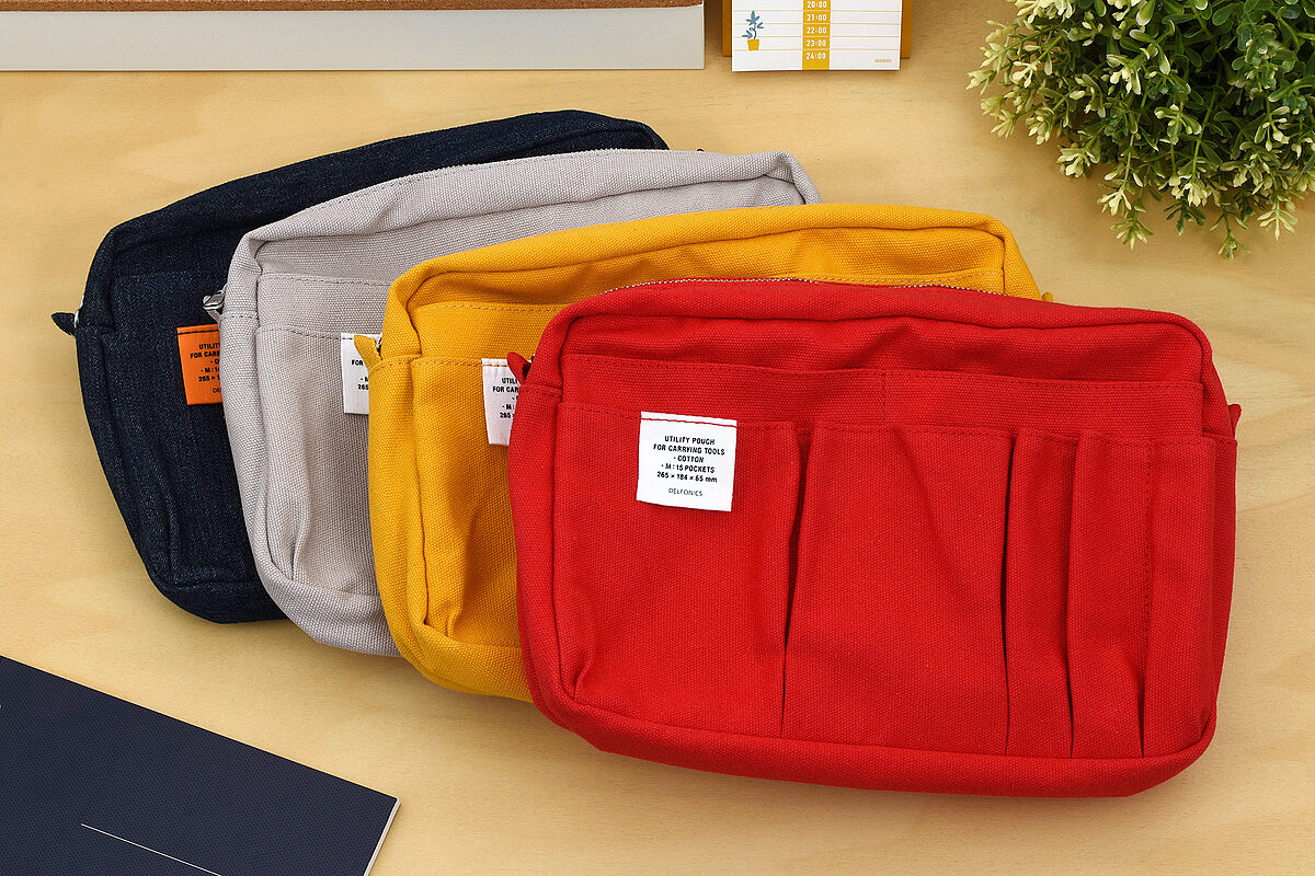 Delfonics Vertical Solid Color Storage Bag ,notebook Stationery Portable  Zipper Bag,red Yellow Black Colors,195*230*55mm Size - Pencil Bags -  AliExpress