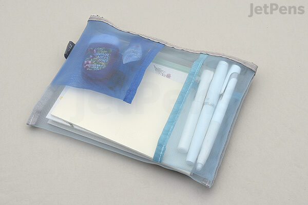 Midori Mesh Pen & Tool Pouch Light Blue