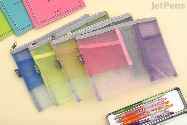 Factory Wholesale mixed colors pen bag double-layer pencil case kawaii  pencil bag