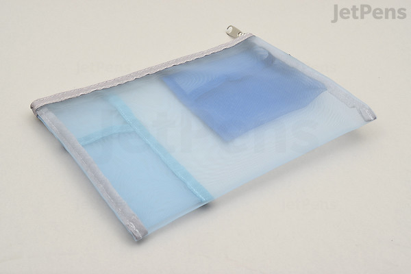 Midori Cl Mesh Pouch - White Nylon Pen Case From Japan