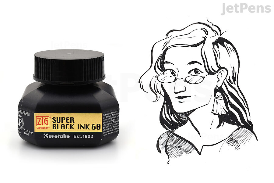 Kuretake ZIG Cartoonist Super Black Ink 60