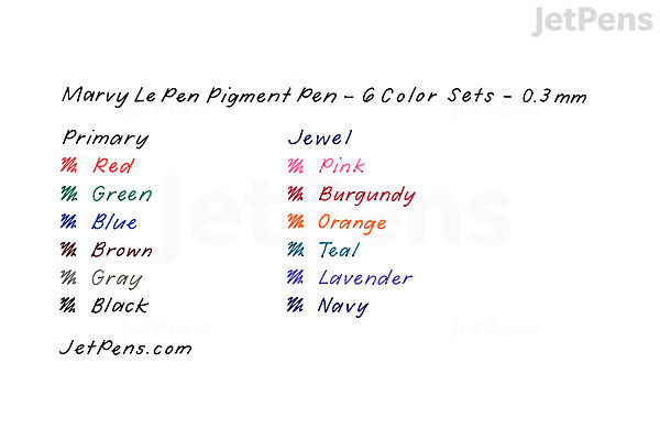Marvy Le Pen Pigment Primary Colors Set