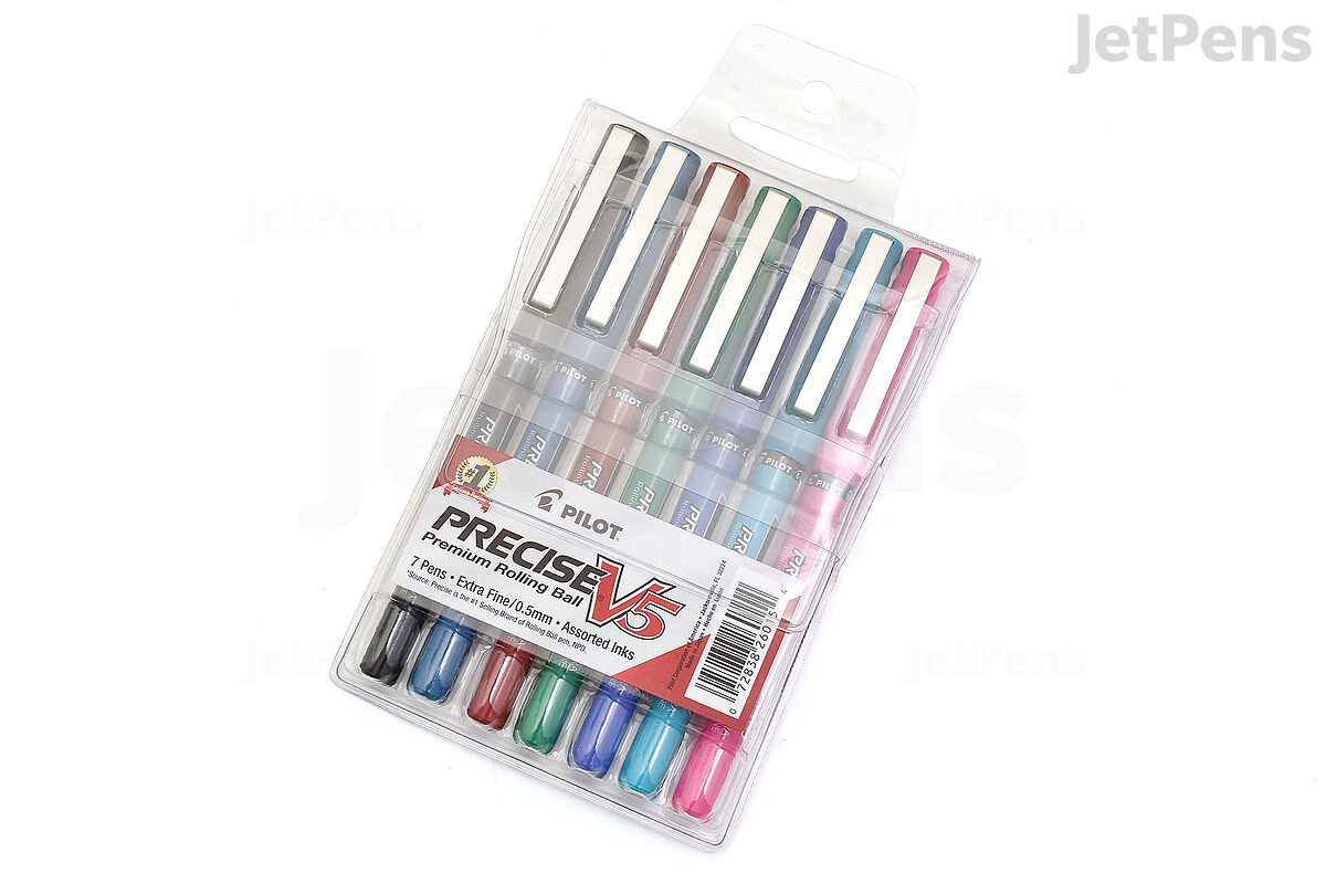 Pilot Precise V5 Liquid Ink Rollerball Pens Extra Fine Point 0.5 mm Blue  Barrel Blue Ink Pack Of 12 Pens - Office Depot