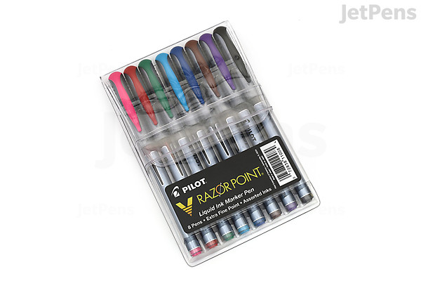 Pilot V Razor Point Marker Pen - Extra Fine - 8 Color Set | JetPens