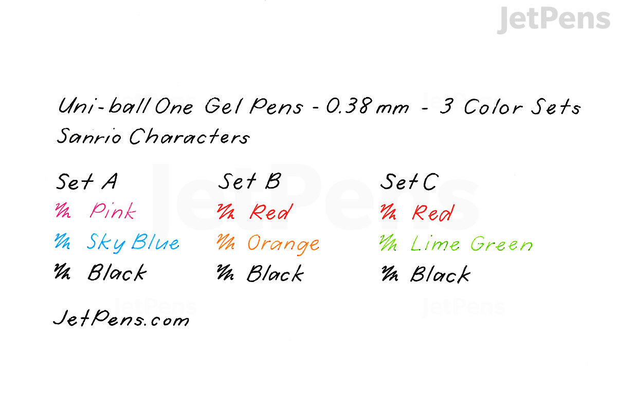 Uni-ball One Gel Pen - 0.38 mm - 3 Color Set - Sanrio Characters A -  Limited Edition