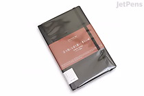 A KOKUYO PERPANEP Premium Notebook with a Zara Zara cover design, featuring 4 mm graph paper, packaged in clear plastic wrapping. The notebook has a dark, abstract patterned cover with a red label band across the middle.