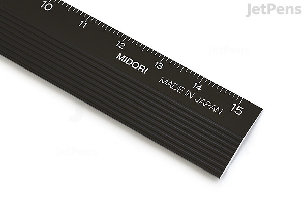 Midori Aluminum Ruler - 15 cm - Black | JetPens