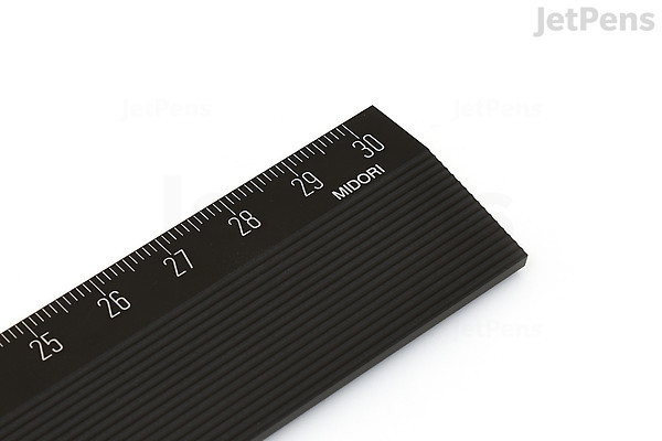 Midori Non Slip Aluminum Ruler - 30 cm - Black | JetPens