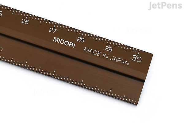 Midori Aluminum Multi Ruler - 30 cm - Brown | JetPens