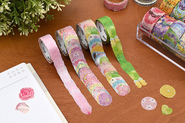 Hannari Japanese Pattern Washi Tape Sticker Roll - Bande