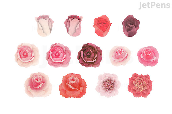 Pink Roses Roll Bande Washi Tape Sticker Roll - Pink Rose | JetPens