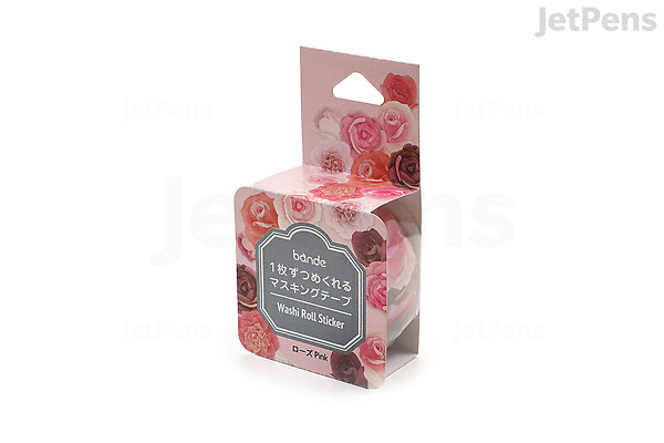Bande Washi Tape Sticker Roll - Pink Rose | JetPens