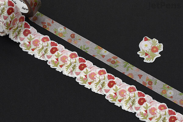 Bande Washi Tape Sticker Roll - Flower Wreath Dandelion