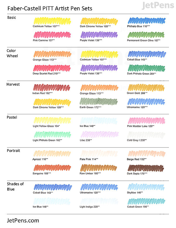 Faber-Castell | Pitt Artist Brush Pen Set of 6 Color Wheel