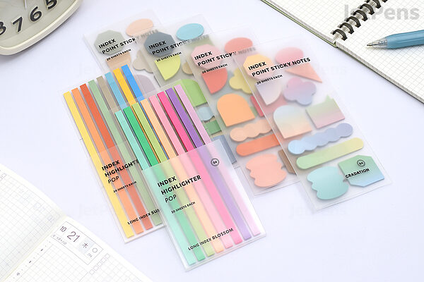2 Books Fluorescent Color Sticky Notes Highlighters Pens The Pet
