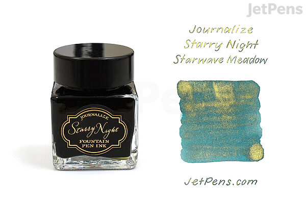 Journalize Starry Night Fountain Pen Shimmering Ink 30ml - Starwave Meadow