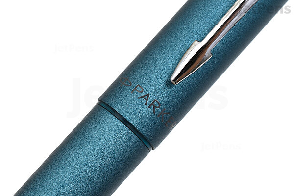 Parker Jotter Fountain Pen, Stainless Steel, Medium Nib Blue Ink