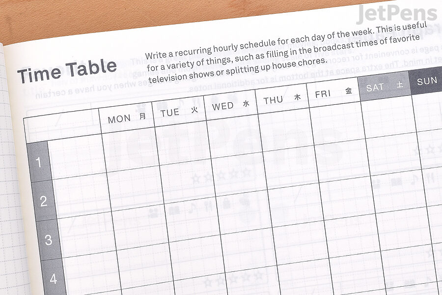 Time Management Weekly Plan Hobonichi Style A5 A6 Notebook Planner