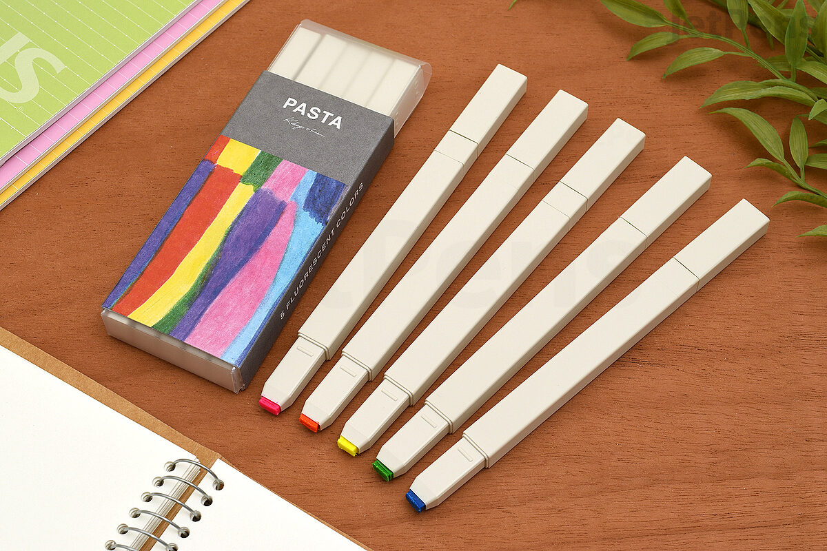 Kokuyo PASTA Markers - 5 Fluorescent Colors