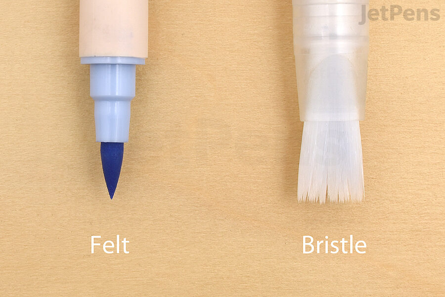 Comparison of felt and bristle tips