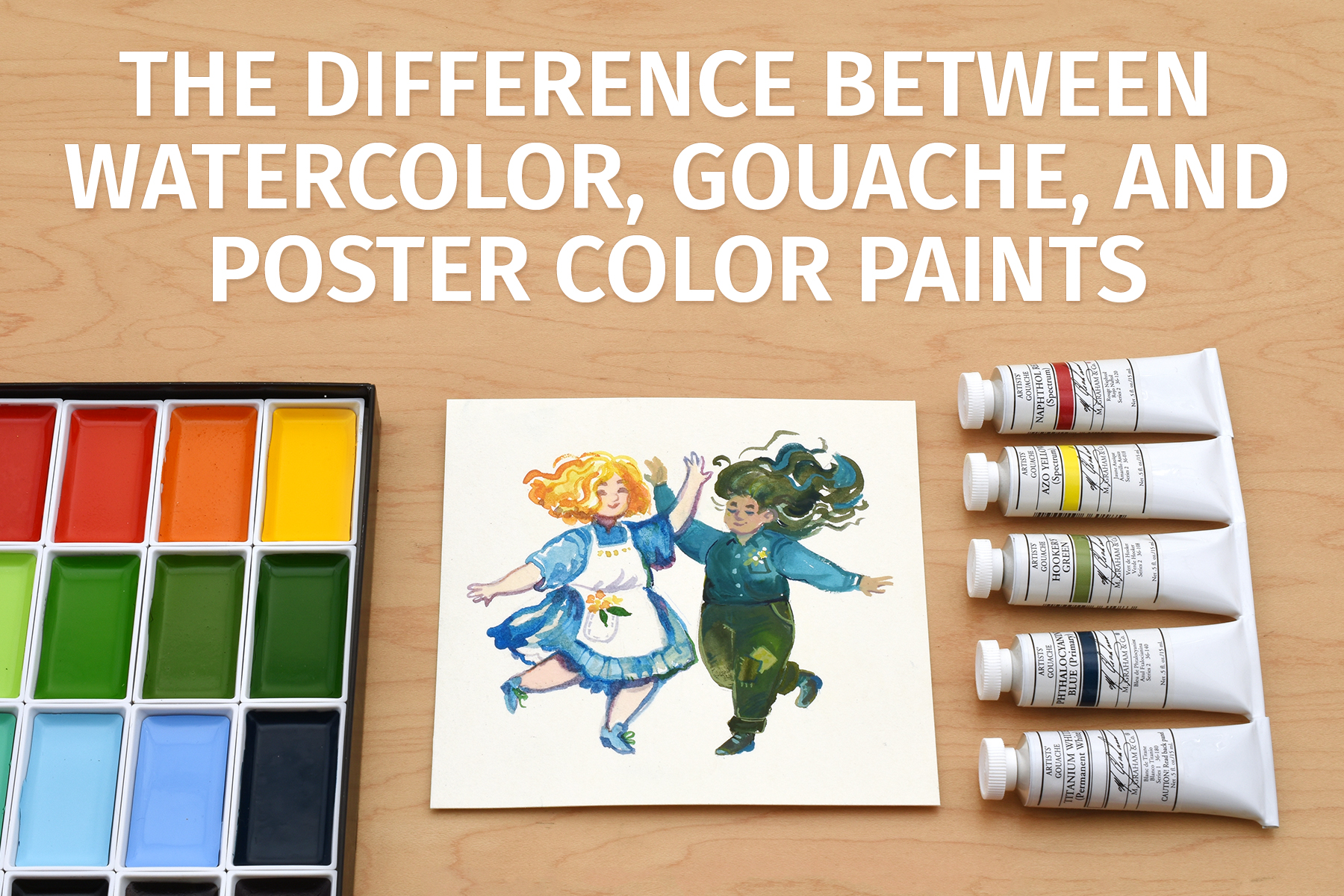 The Difference Between Watercolor, Gouache, and Poster Color Paints