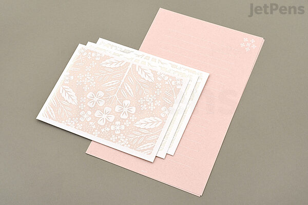 Pink Flower Watermark Letter Set Pink Flower Watermark Letter Set