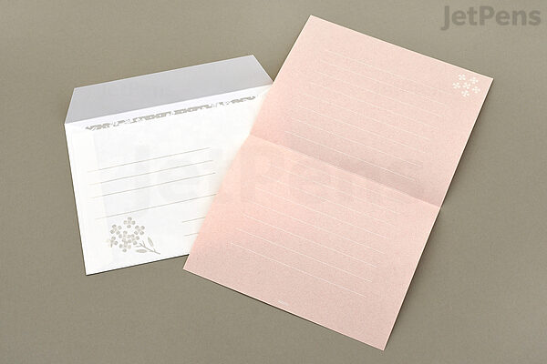 Pink Flower Watermark Letter Set Pink Flower Watermark Letter Set