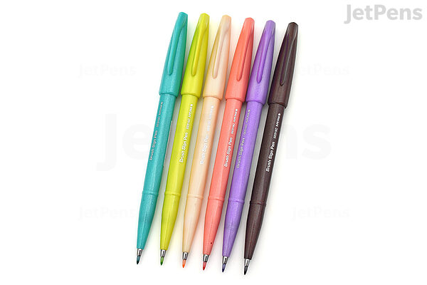Pentel Fude Touch Brush Sign Pen - 2023 New Colors - 6 Color