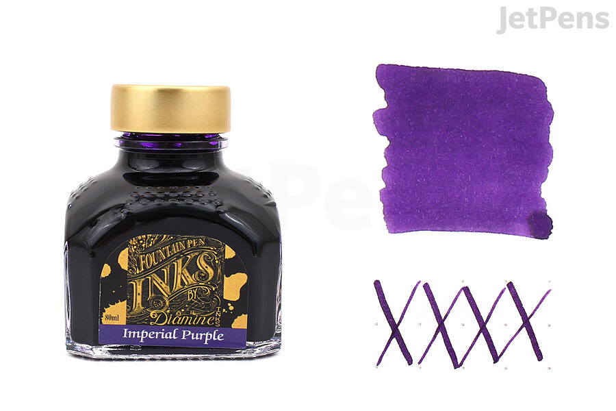 Diamine Imperial Purple is a beautiful and well-behaved royal purple.