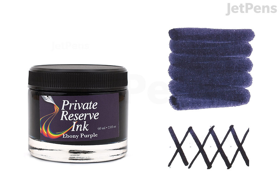 Writers who are dipping their toes into colorful inks can try Private Reserve Ebony Purple.