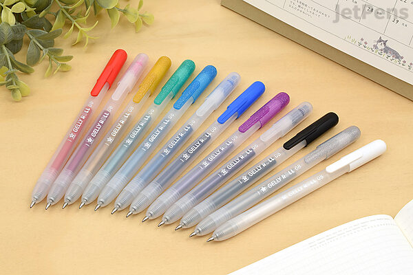 Pack of 10 Gel Pen Gel Pens Set, Gel Pen Colourful 0.8 mm Fine Tip