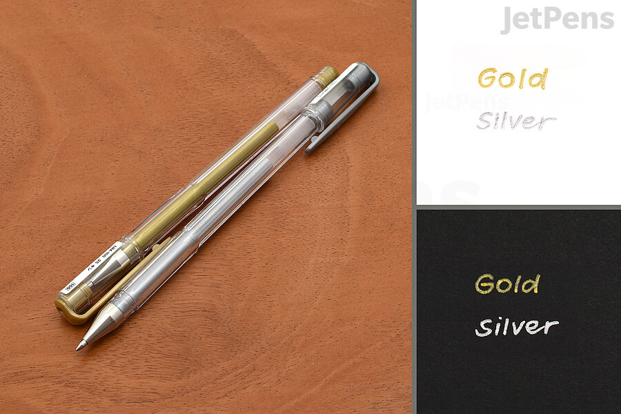 The Uni-ball Signo UM-100 Gel Pen is available in two metallic ink colors.