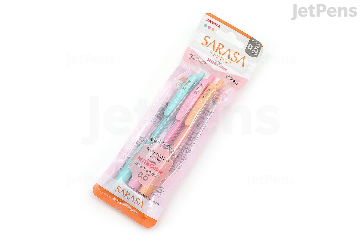 Zebra Sarasa Gel Retractable Pens 0.7mm Assorted Colors 3pk 