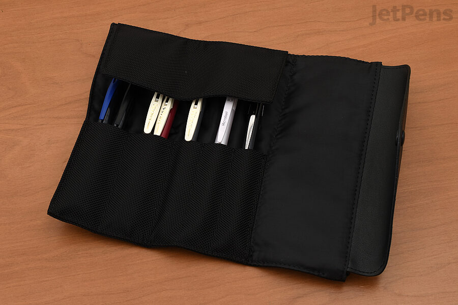 The sophisticated Pilot Ballistic Zest Pen Case has a protective flap to keep your favorite writing instruments from damaging each other.
