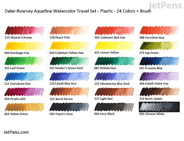 Daler-Rowney | Aquafine Watercolor Half Pan Travel Set of 24