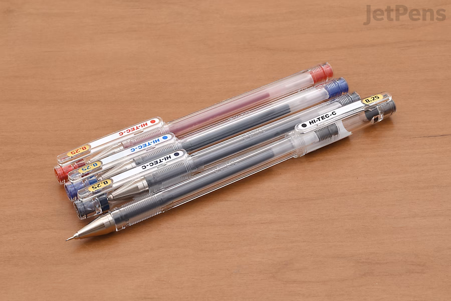 If you want your writing instrument to have the finest tip possible, the Pilot Hi-Tec-C is the best gel pen for you.